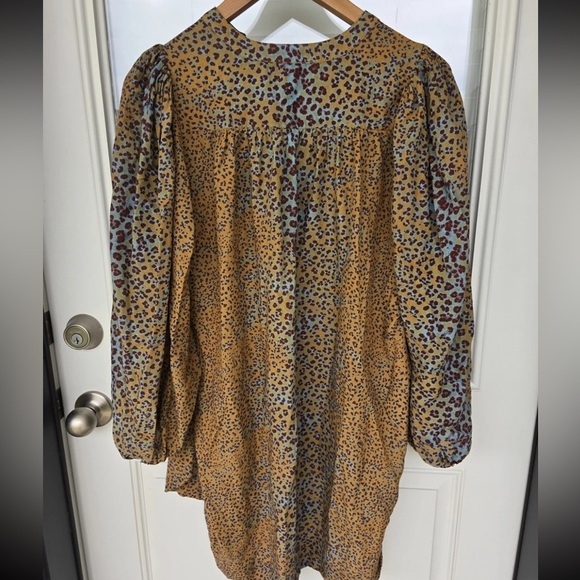 Ulla Johnson Nerissa Tunic Dress Small Leopard Print V-Neck Long Sleeves - Picture 10 of 10